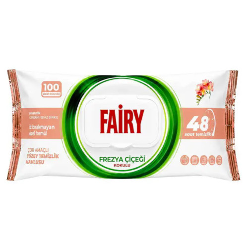 Універсальні вологі серветки для чищення Fairy Frezja, 100 шт